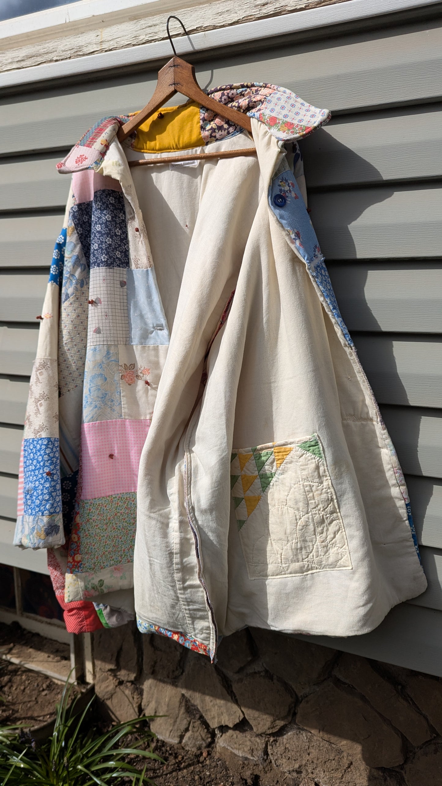 Vintage Patchwork Quilt Coat, Jacket Made From a Patchwork Quilt