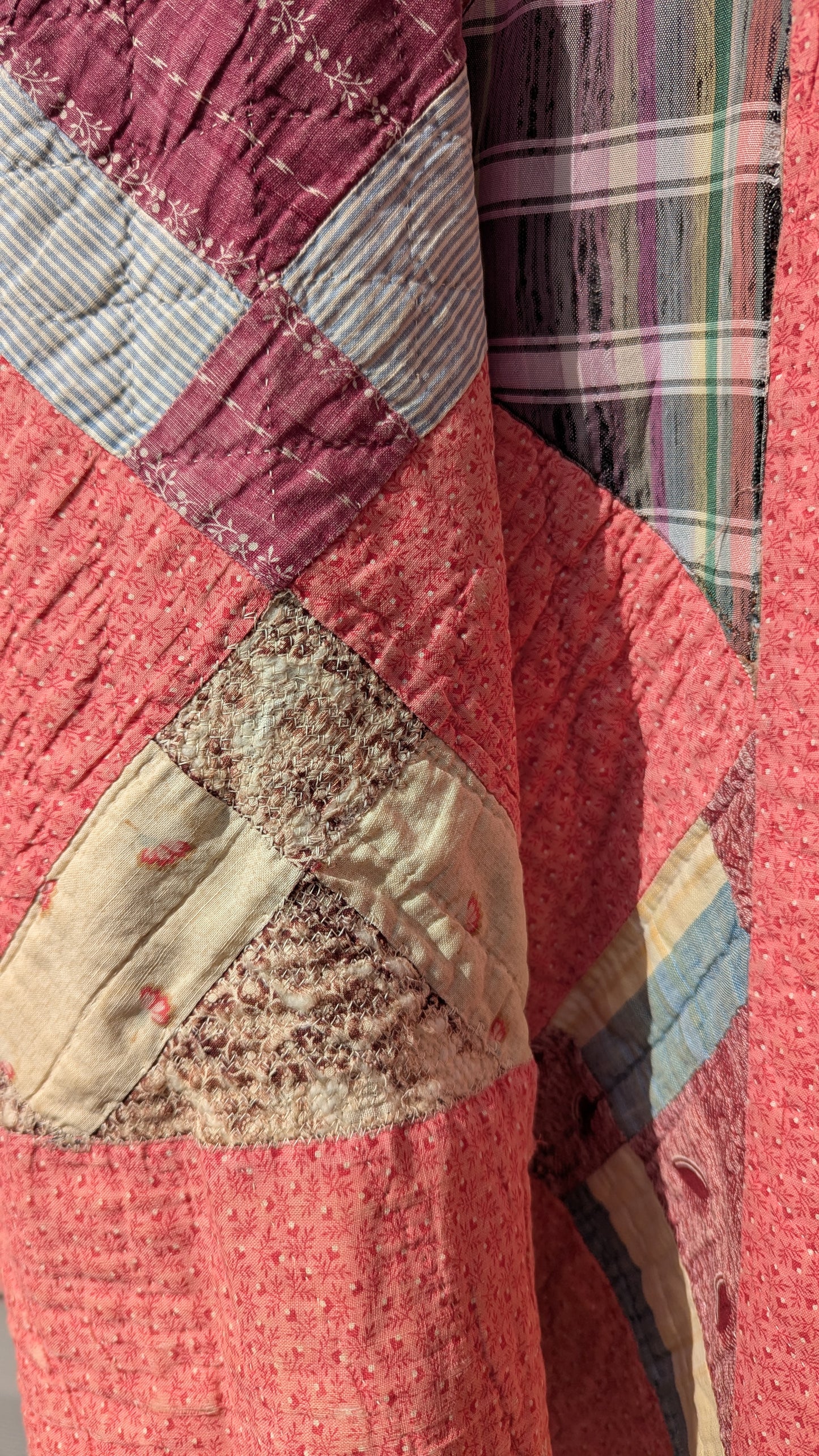 Vintage Nine Patch Quilt Coat, Jacket Made From a Patchwork Quilt