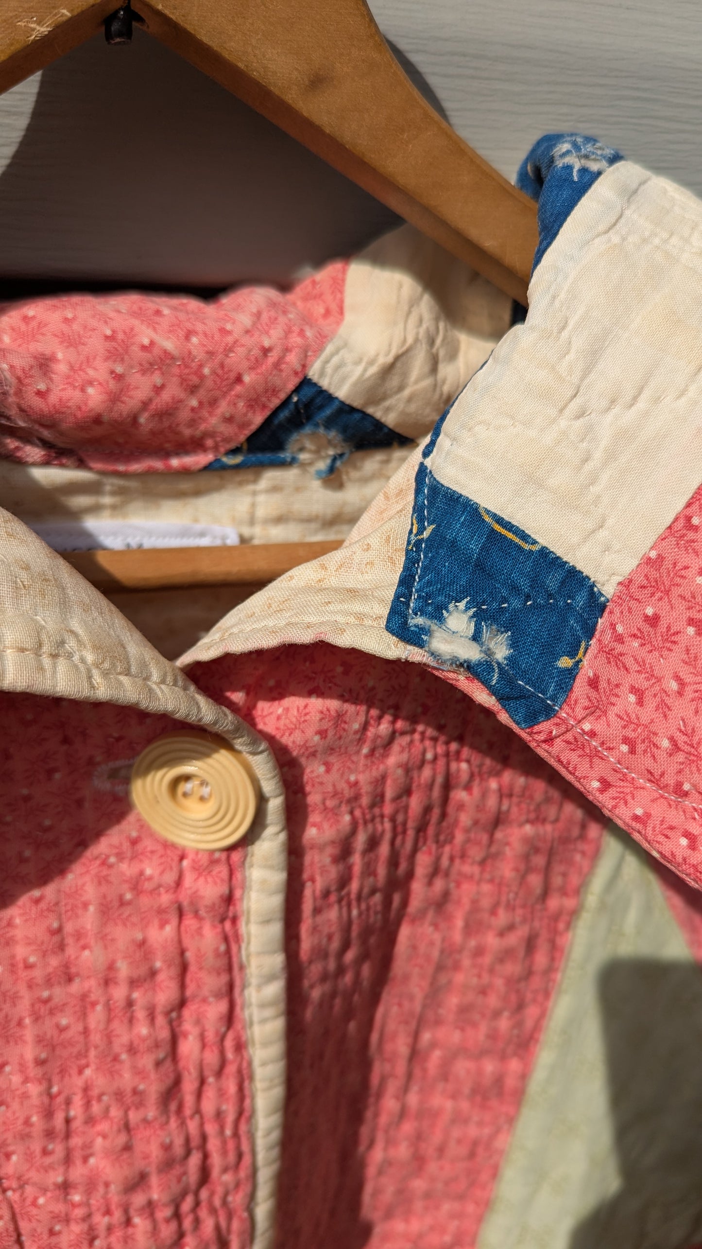 Vintage Nine Patch Quilt Coat, Jacket Made From a Patchwork Quilt