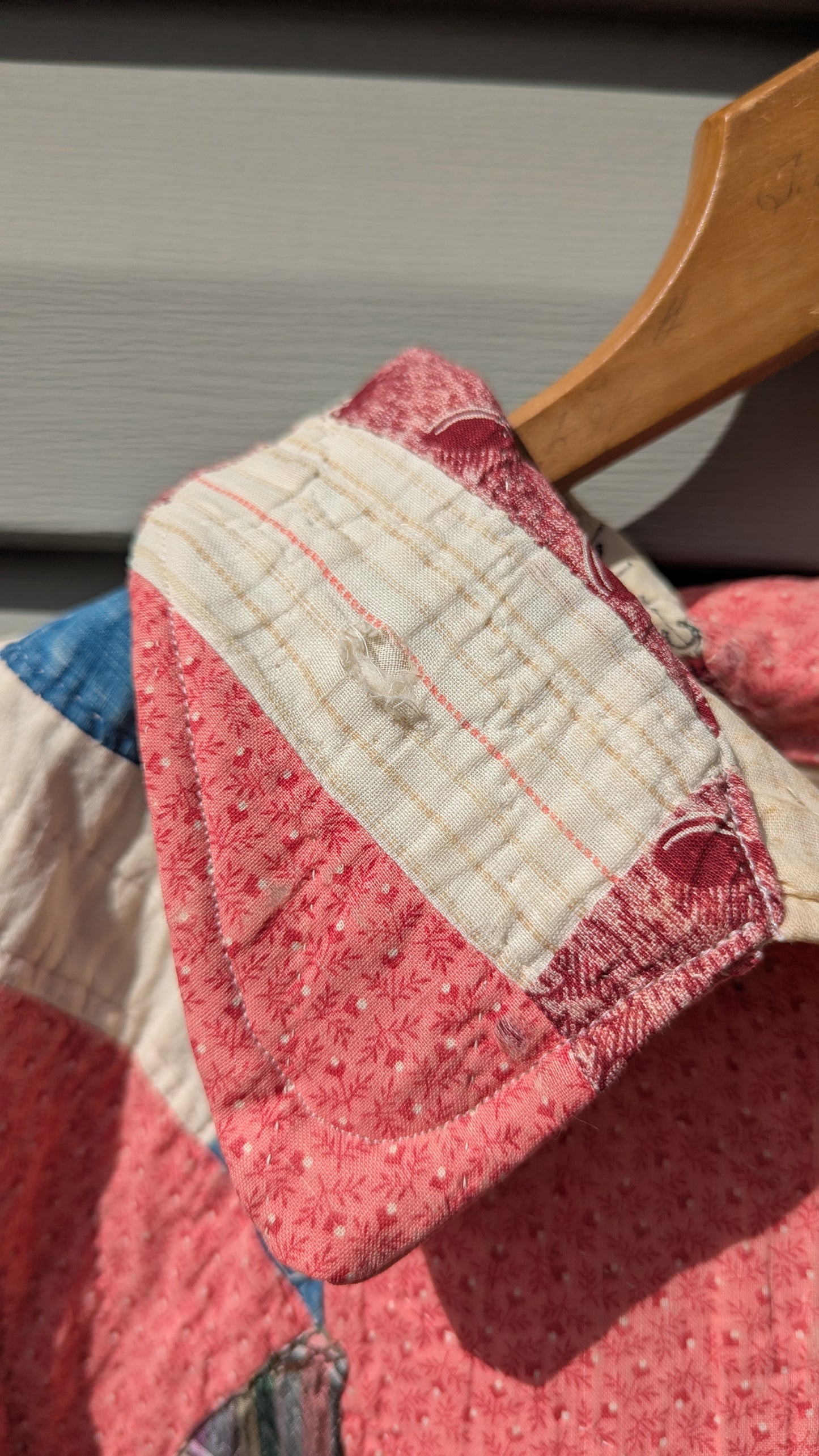Vintage Nine Patch Quilt Coat, Jacket Made From a Patchwork Quilt