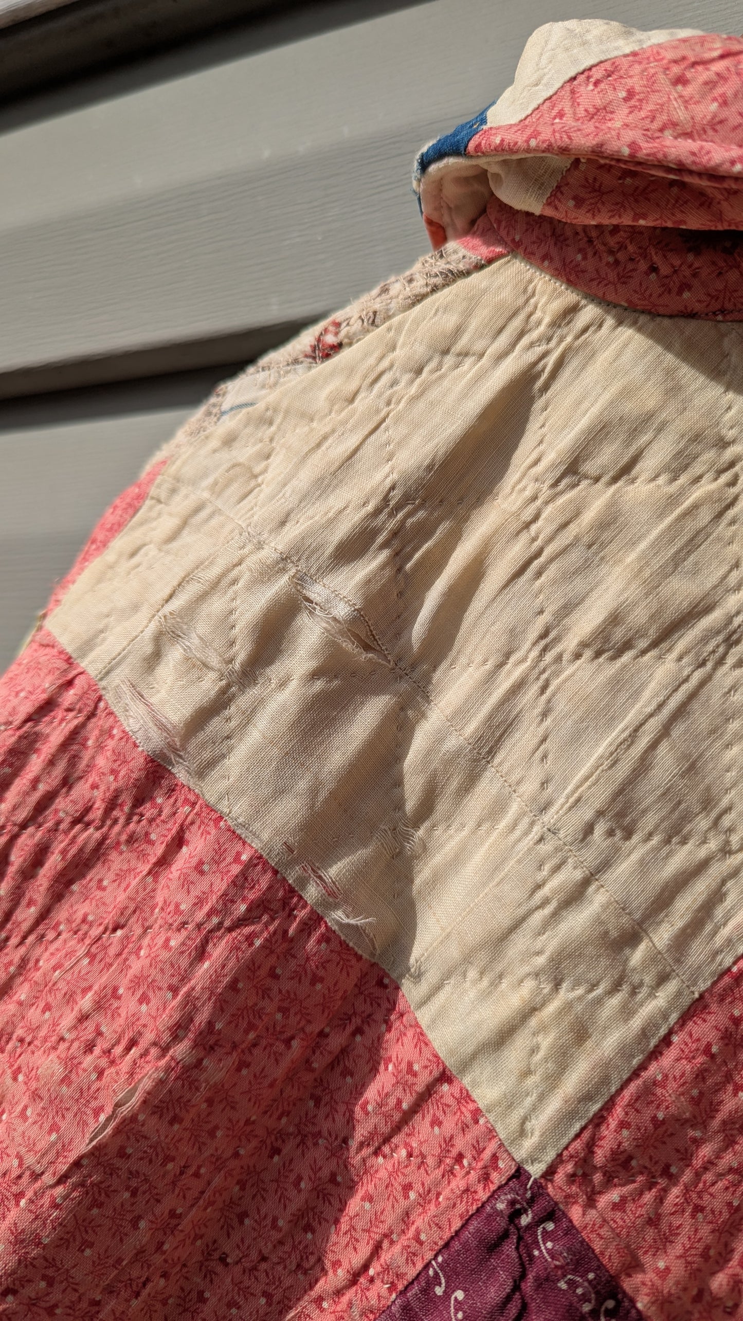 Vintage Nine Patch Quilt Coat, Jacket Made From a Patchwork Quilt