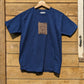 Blue Knit Swatch Patch Shirt, Tshirt With Hand Knit Bobble Swatch