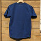 Blue Knit Swatch Patch Shirt, Tshirt With Hand Knit Bobble Swatch