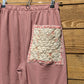 Quilt Patch Pocket Pink Sweat Pants