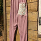 Quilt Patch Pocket Pink Sweat Pants