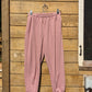 Quilt Patch Pocket Pink Sweat Pants