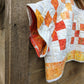 Nine Patch Quilted Short Sleeve Cropped Shirt, Shirt Made From a Vintage Patchwork Quilt