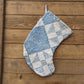 Nine Patch Blue and White Stockings, Set of Stockings Made From A Vintage Quilt