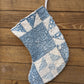 Nine Patch Blue and White Stockings, Set of Stockings Made From A Vintage Quilt