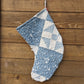 Nine Patch Blue and White Stockings, Set of Stockings Made From A Vintage Quilt