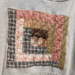 Log Cabin Quilt Patch Sweater, Pullover Hoodie Sweatshirt With Patchwork Quilt Patch