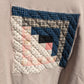 Log Cabin Quilt Patch Sweater, Pullover Crew Neck Sweatshirt With Patchwork Quilt Patch