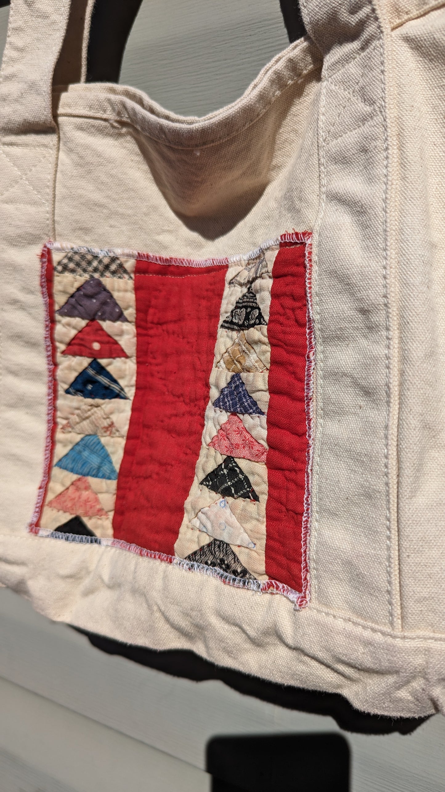 Quilt Patch Tote Bag, Reusable Shopping Bag Made From A Patchwork Quilt