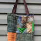 Pinwheel Quilt Tote Bag, Reusable Shopping Bag Made From A Patchwork Quilt