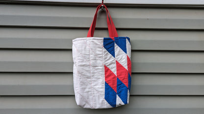 Lone Star Quilt Tote Bag, Reusable Shopping Bag Made From A Patchwork Quilt