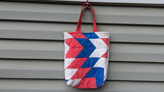 Lone Star Quilt Tote Bag, Reusable Shopping Bag Made From A Patchwork Quilt