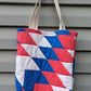 Lone Star Quilt Tote Bag, Reusable Shopping Bag Made From A Patchwork Quilt