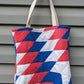 Lone Star Quilt Tote Bag, Reusable Shopping Bag Made From A Patchwork Quilt