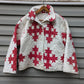 Red Vintage Quilt Coat, Quilt Coat Made From A Patchwork Quilt