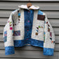 Blue and White Hooded Quilt Coat, Quilt Coat Made From A Patchwork Quilt