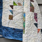 Blue and White Hooded Quilt Coat, Quilt Coat Made From A Patchwork Quilt