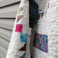 Blue and White Hooded Quilt Coat, Quilt Coat Made From A Patchwork Quilt