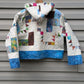 Blue and White Hooded Quilt Coat, Quilt Coat Made From A Patchwork Quilt