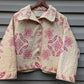 Pink and White Cross Stitch Quilt Coat, Quilt Coat Made From An Embroidered Quilt