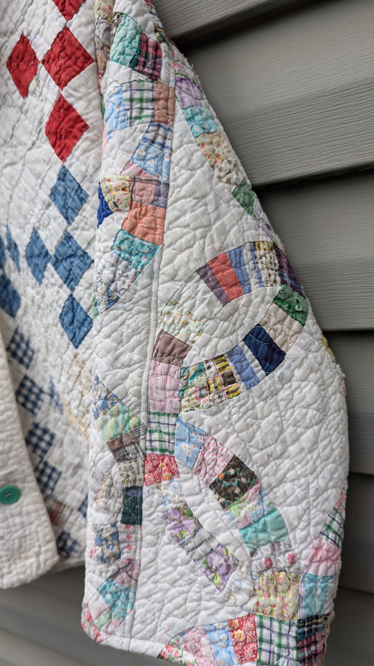 Vintage Quilt Coat, Quilt Coat Made From Two Patchwork Quilts