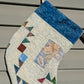 Set of Flying Geese Patchwork Quilt Stockings, Stocking Made From A Vintage Quilt