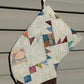 Set of Flying Geese Patchwork Quilt Stockings, Stocking Made From A Vintage Quilt