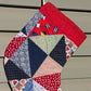 Set of Red Patchwork Quilt Stockings, Stocking Made From A Quilt