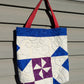 Pinwheel Quilt Tote Bag, Reusable Shopping Bag Made From A Patchwork Quilt