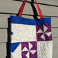 Pinwheel Quilt Tote Bag, Reusable Shopping Bag Made From A Patchwork Quilt