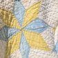 Vintage Yellow and Blue Star Quilt Coat, Jacket Made From a Patchwork Quilt