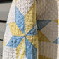 Vintage Yellow and Blue Star Quilt Coat, Jacket Made From a Patchwork Quilt