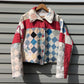 Vintage Red and Blue Quilt Coat, Jacket Made From a Patchwork Quilt