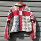 Vintage Red and Blue Quilt Coat, Jacket Made From a Patchwork Quilt